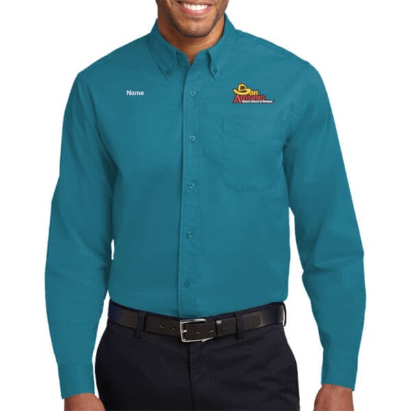 Committee Men's Long Sleeve Easy Care Shirt — Teal
