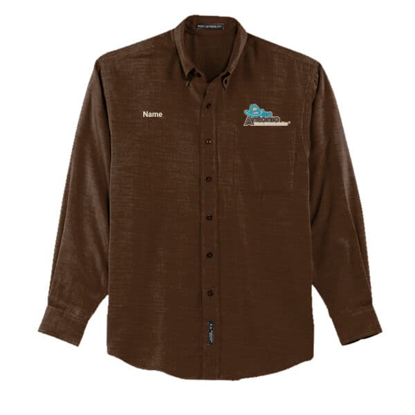 Committee Men's Long Sleeve Easy Care Shirt — Brown