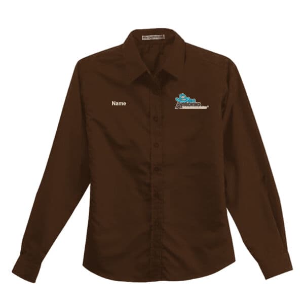 Committee Ladies Long Sleeve Easy Care Shirt — Brown
